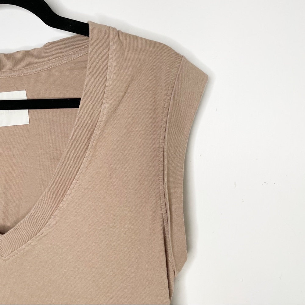 Citizens of Humanity Eugenie V Neck sleeveless Tank Top Tan Medium chaga - Picture 6 of 13